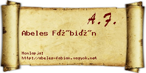 Abeles Fábián névjegykártya
